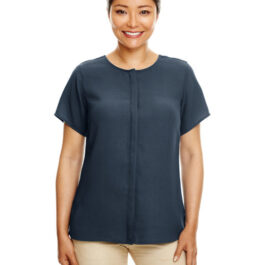 Devon & Jones Ladies’ Perfect Fit Short-Sleeve Crepe Blouse